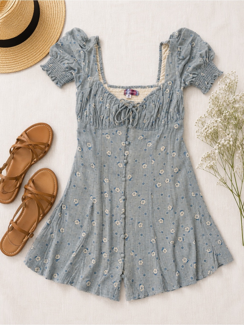 Urban Outfitters Blue Floral Midi Dress